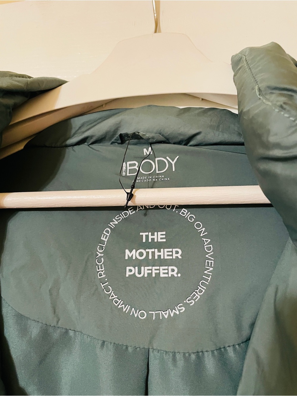 MOTHER Diamond-Quilt Hooded Puffer Jacket Cotton On The mother Puffer Green Med - Picture 7 of 10